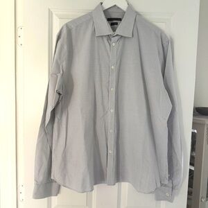 JOHN VARVATOS Slim Fit Button Down Checkered Print Shirt - 17.5